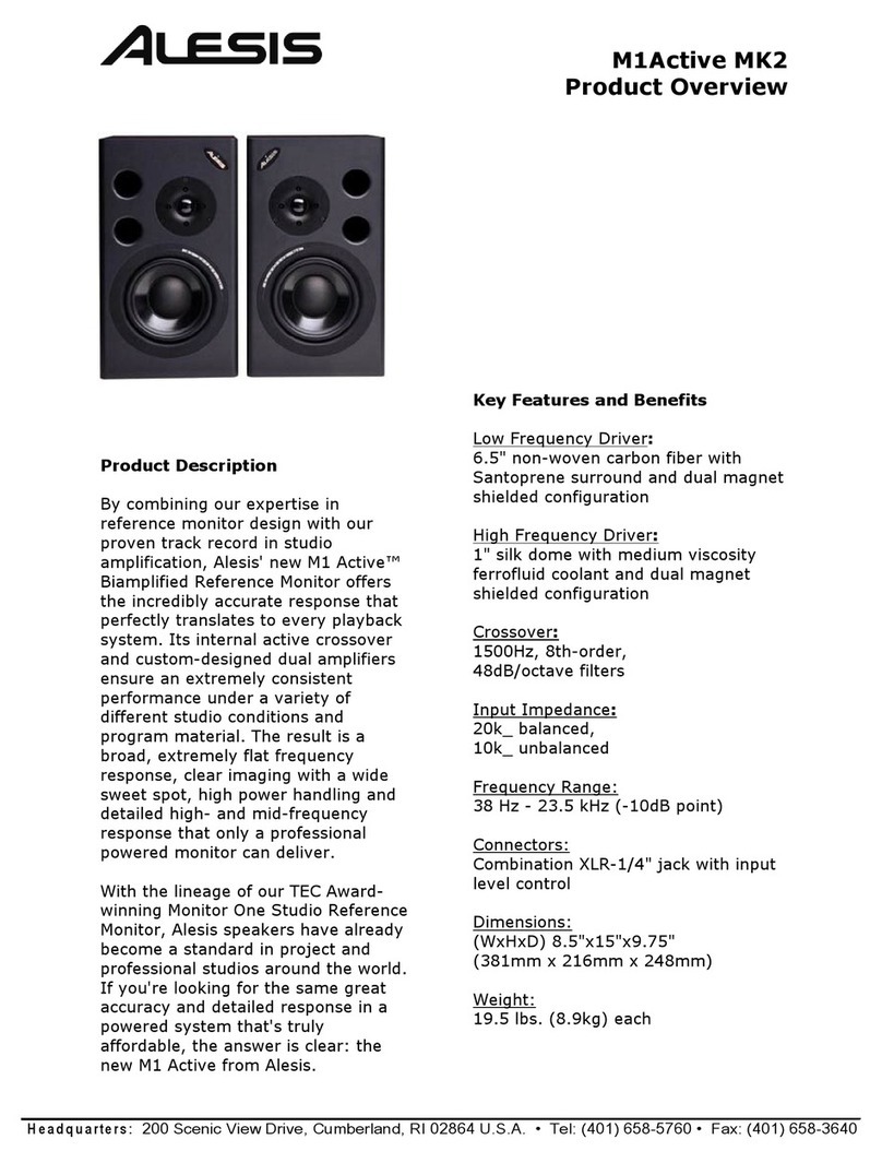 Alesis M1ACTIVE MK2 Operating and safety instructions Alesis M1ACTIVE MK2 Operating and safety instructions