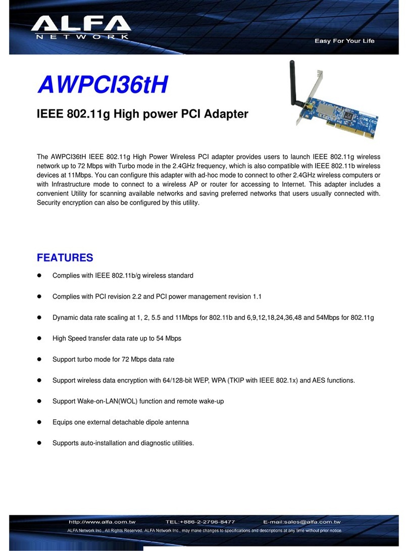 Alfa Network AWPCI36TH Specifications