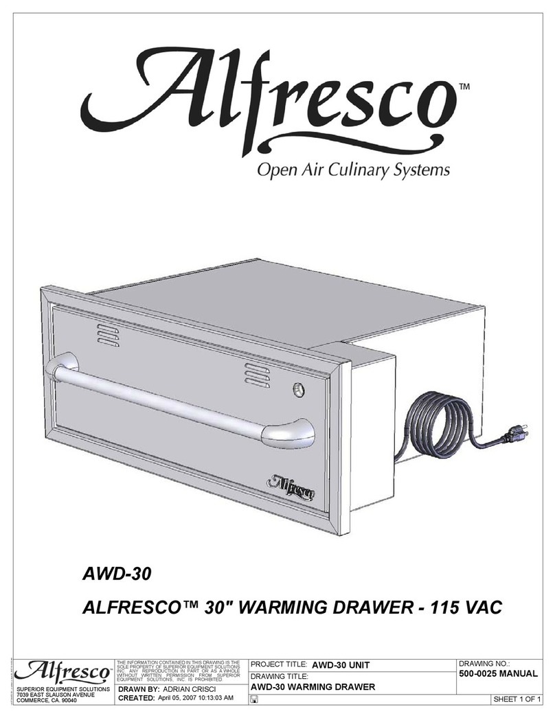 Alfresco AWD-30 parts list