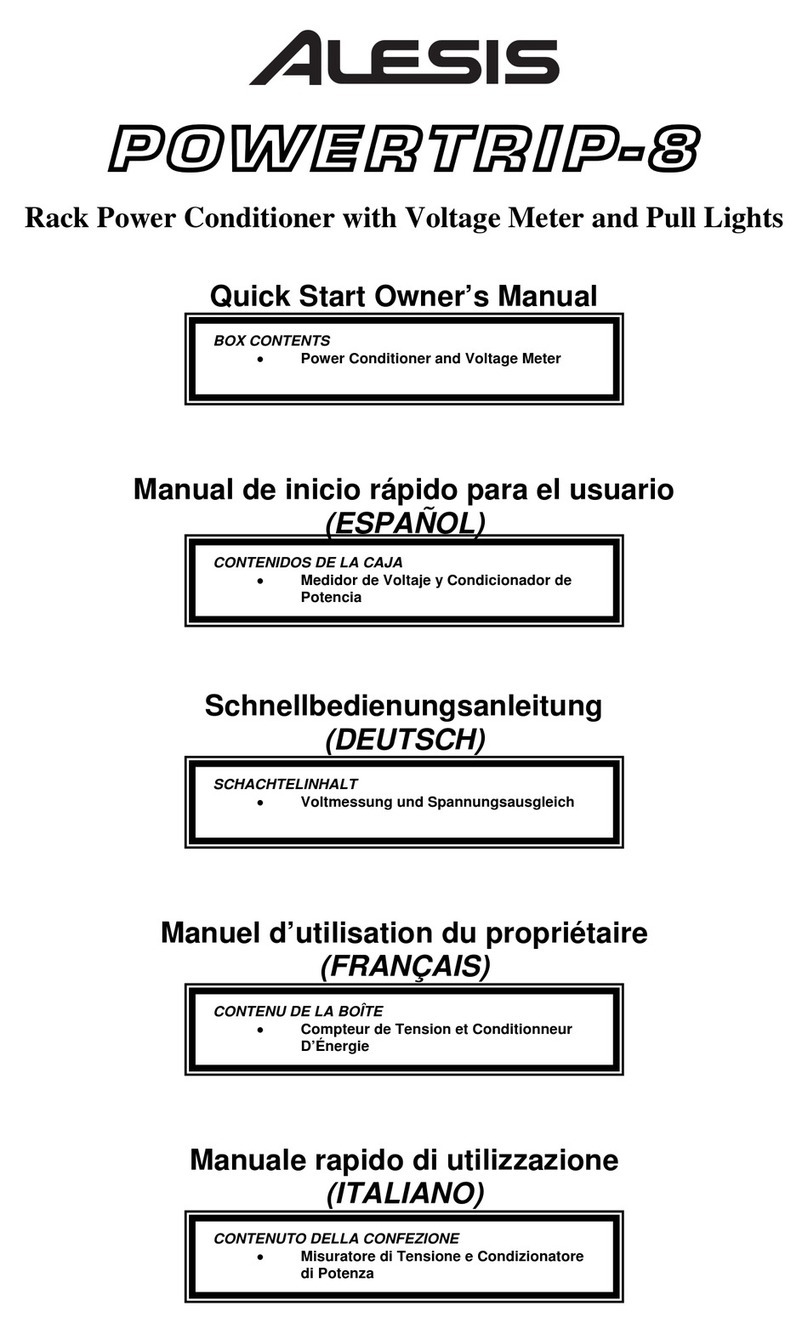 Alesis PowerTrip-8 Quick start owner's manual