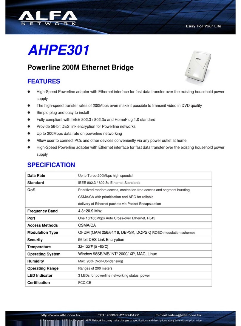 Alfa Network AHPE301 Specifications