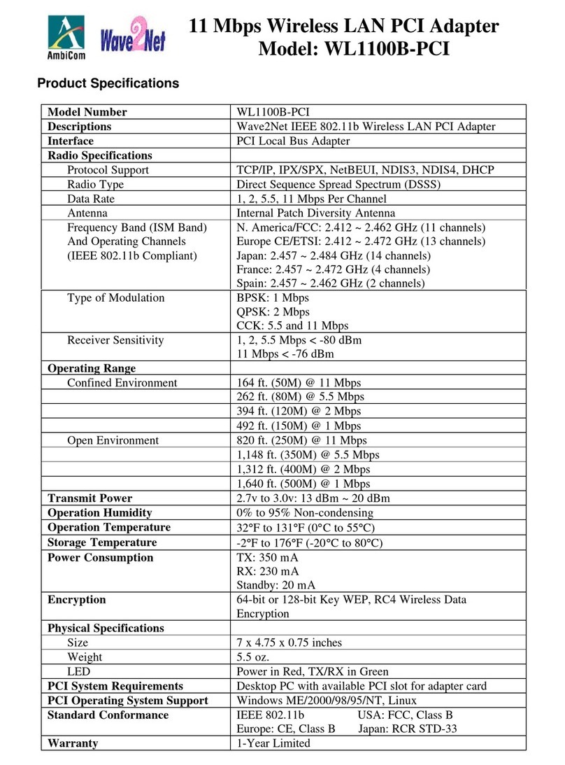 AmbiCom WL1100B-PCI Installation instructions