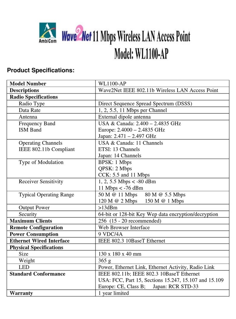 AmbiCom WL1100-AP Product specifications