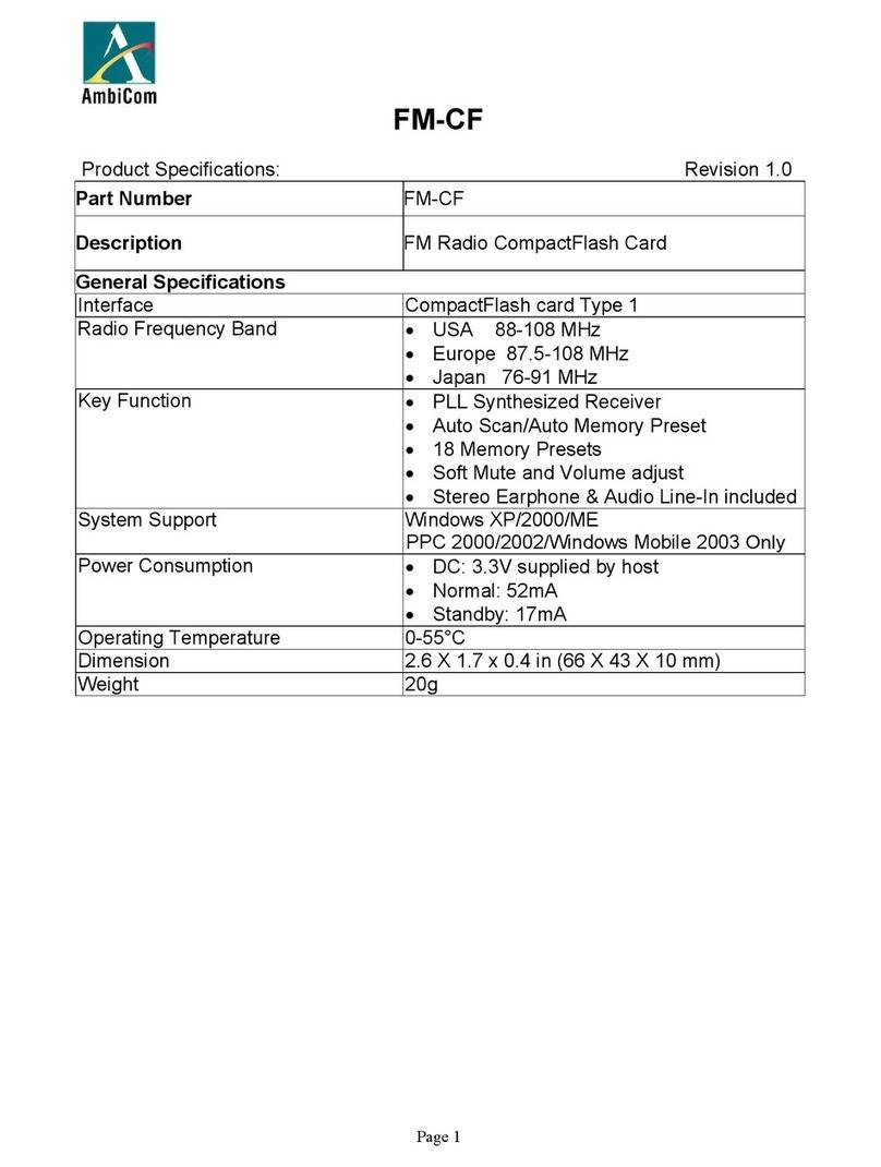 AmbiCom FM-CF Product specifications