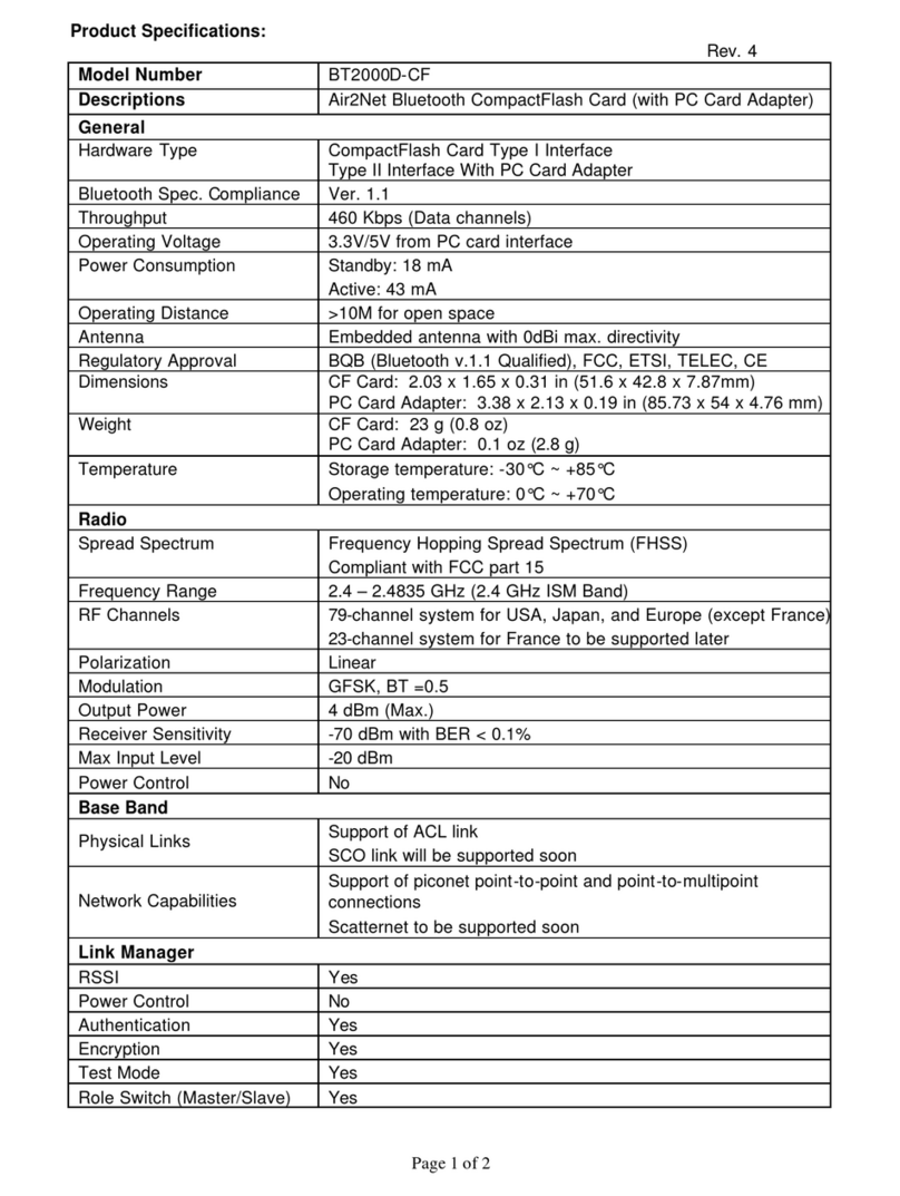AmbiCom Air2Net BT2000D-CF Product specifications