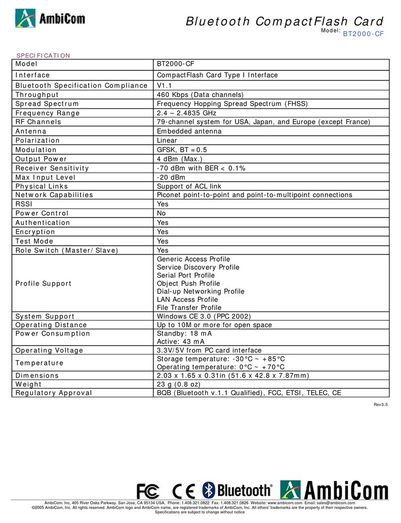 AmbiCom BT2000-CF User manual