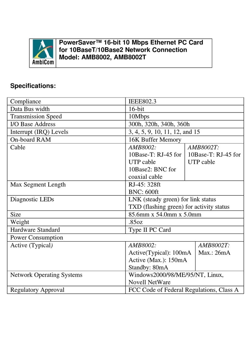 AmbiCom PowerSaver AMB8002 User manual