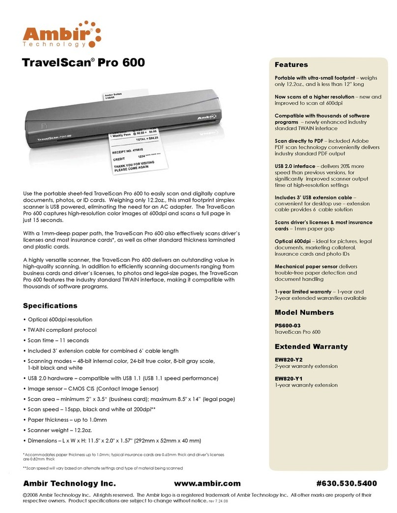 Ambir TravelScan PS600 Specifications
