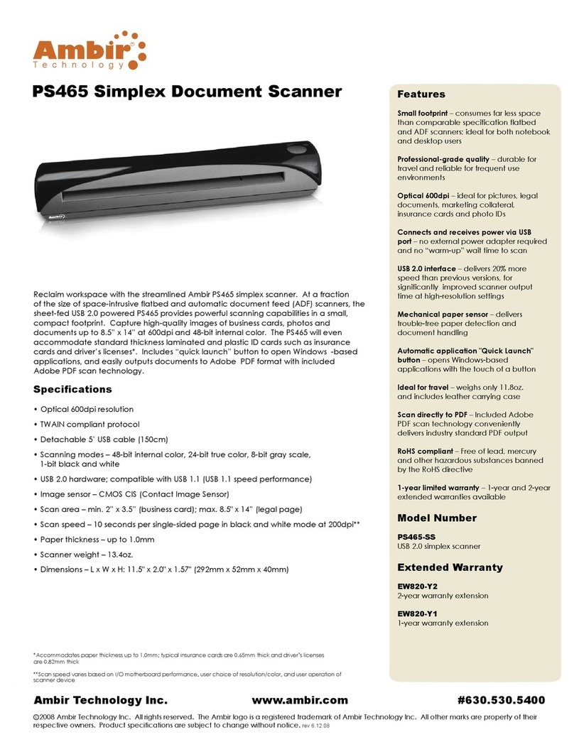 Ambir PS465 User manual