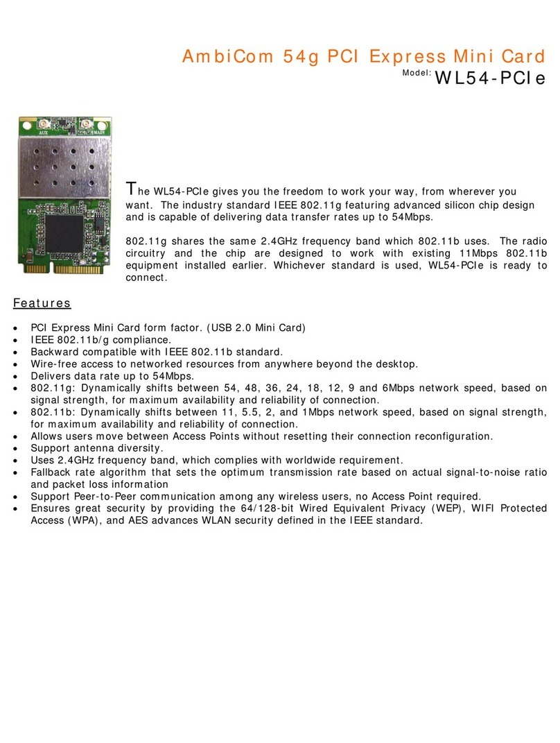 AmbiCom WL54-PCIe Specifications