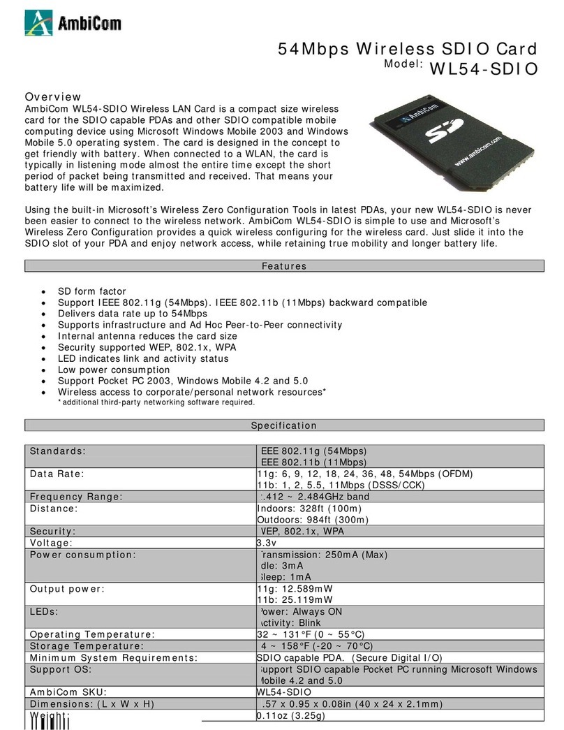 AmbiCom WL54-SDIO User manual