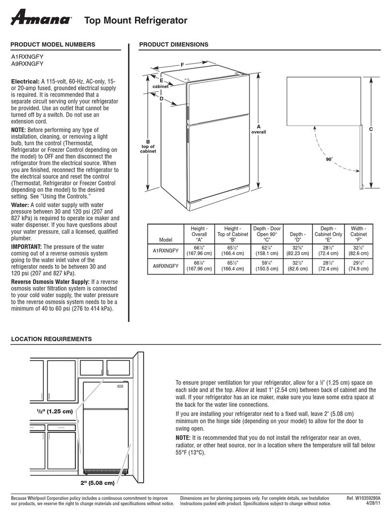 Amana A1RXNGFY Specifications