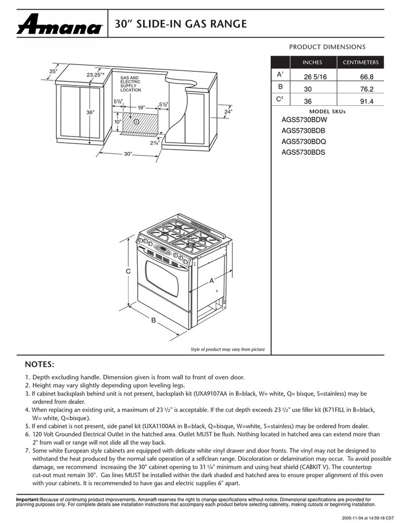 Amana AGS5730BD Parts list manual