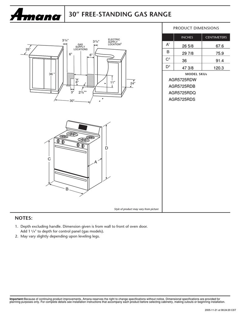 Amana AGR5725RDB Product dimensions