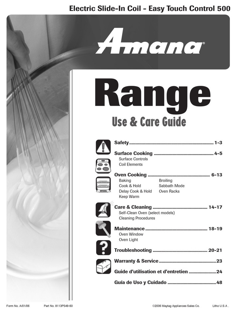 Amana AES1350BAW User manual