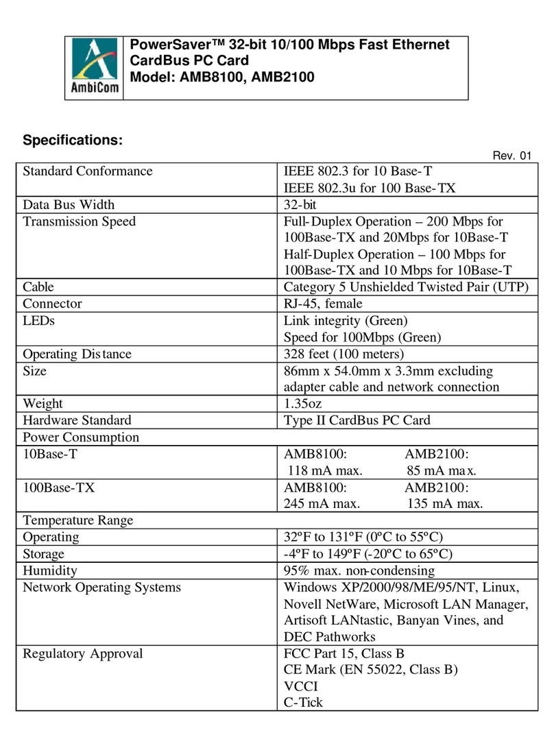 AmbiCom PowerSaver AMB2100 User manual