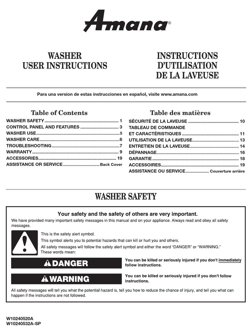 Amana NTW4500 User instructions