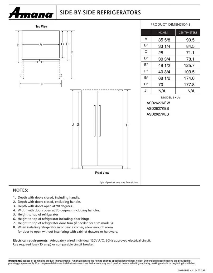 Amana ASD2627KE Parts list manual Amana ASD2627KE Parts list manual
