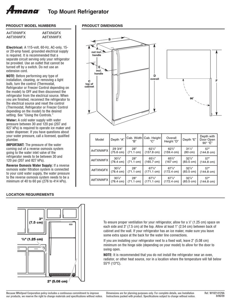 Amana A4TXNWFX Specifications