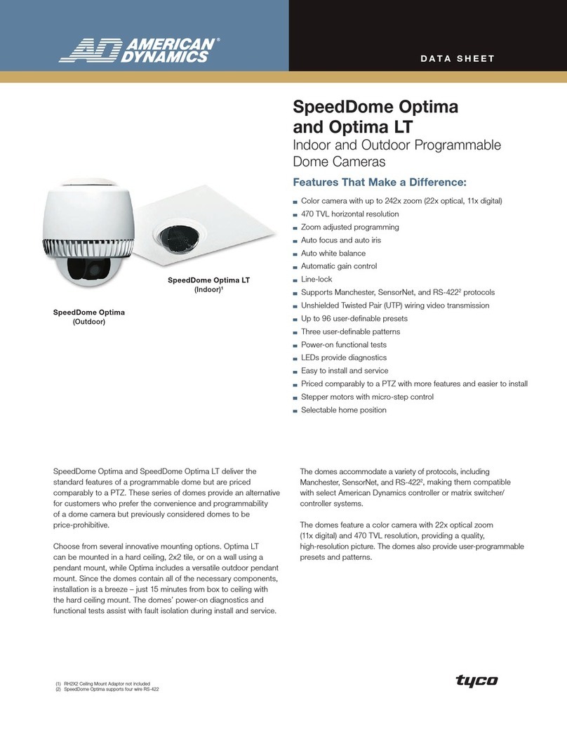 American Dynamics SpeedDome Optima LT User manual