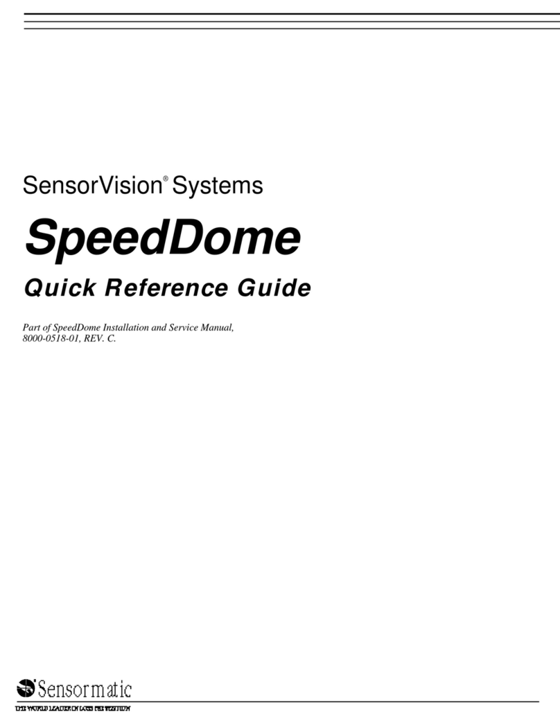 SENSORVISION PRODUCTS SpeedDome Optima Quick reference guide