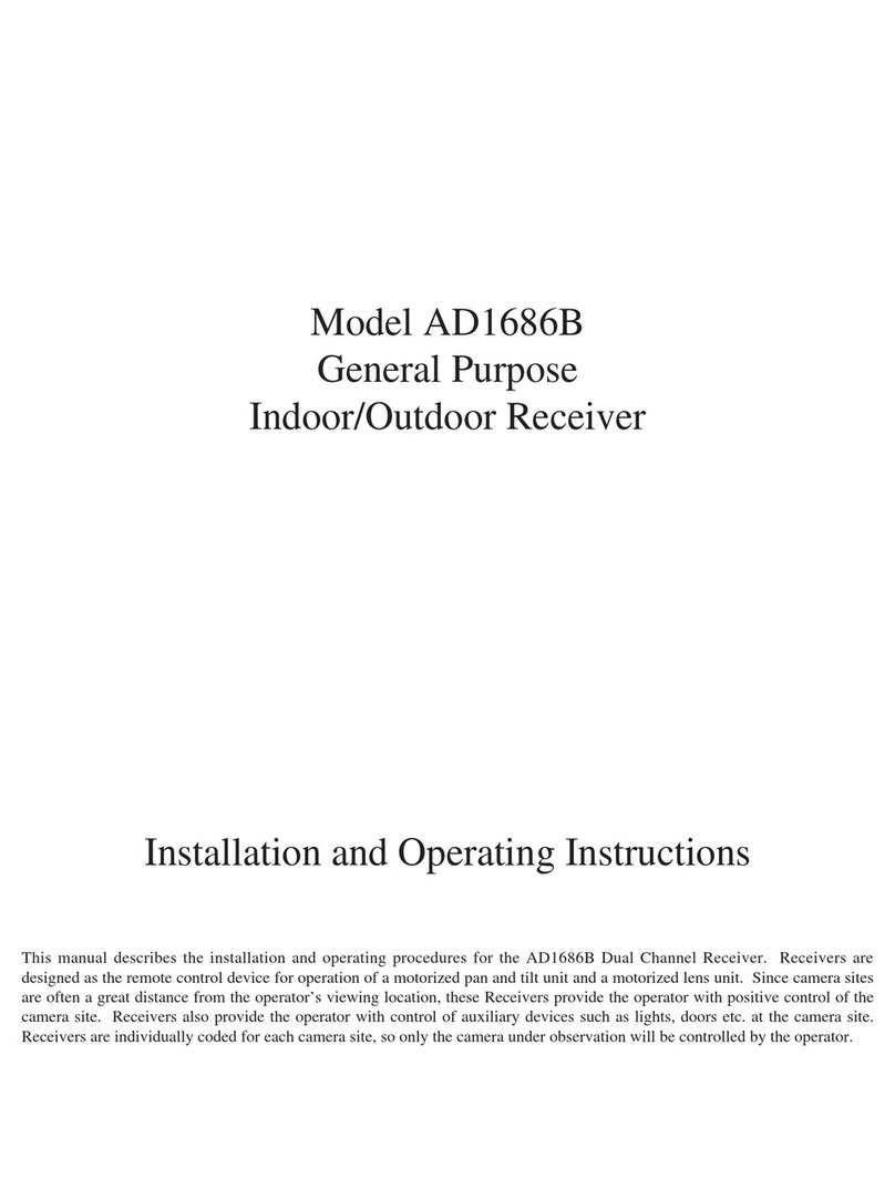 American Dynamics AD1686B Installation and operating instructions
