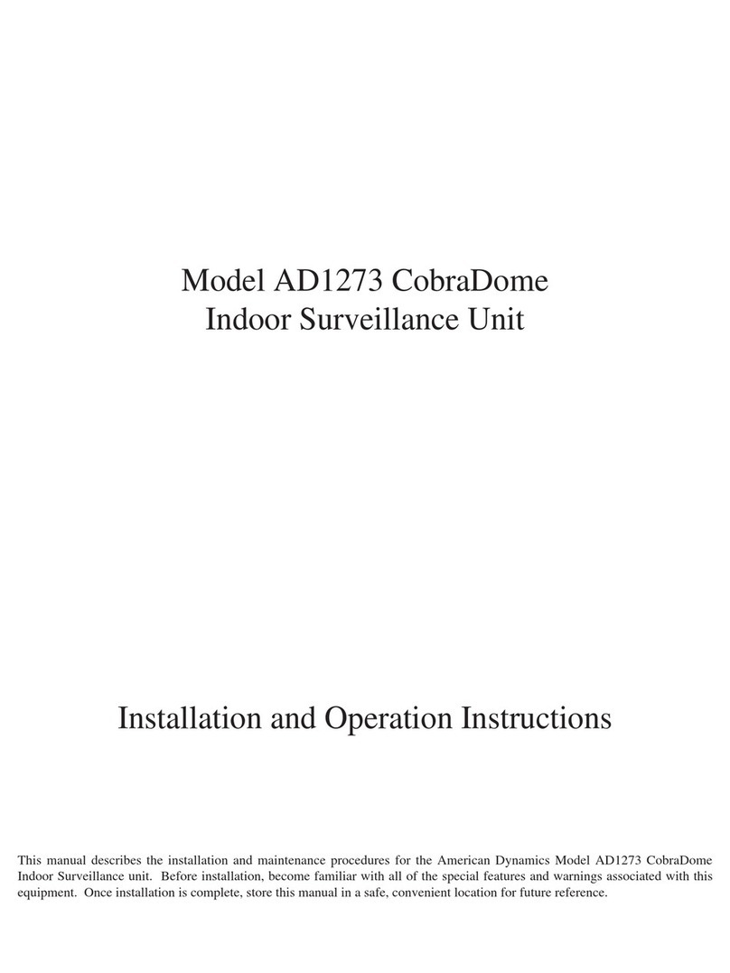 American Dynamics AD1273 CobraDome Installation and operation instructions