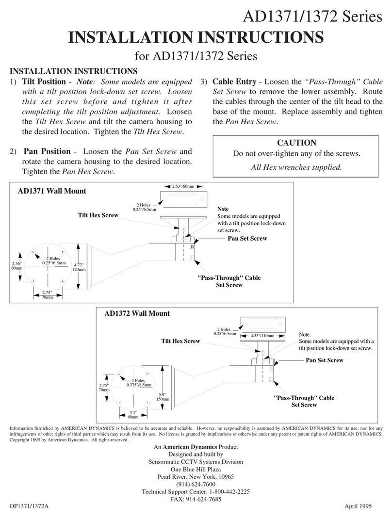 American Dynamics AD1371 Series installation instructions