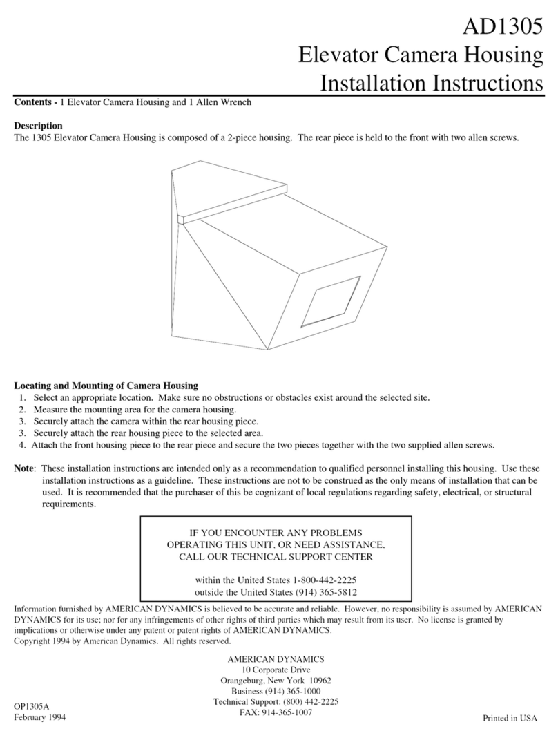 American Dynamics AD1305 installation instructions