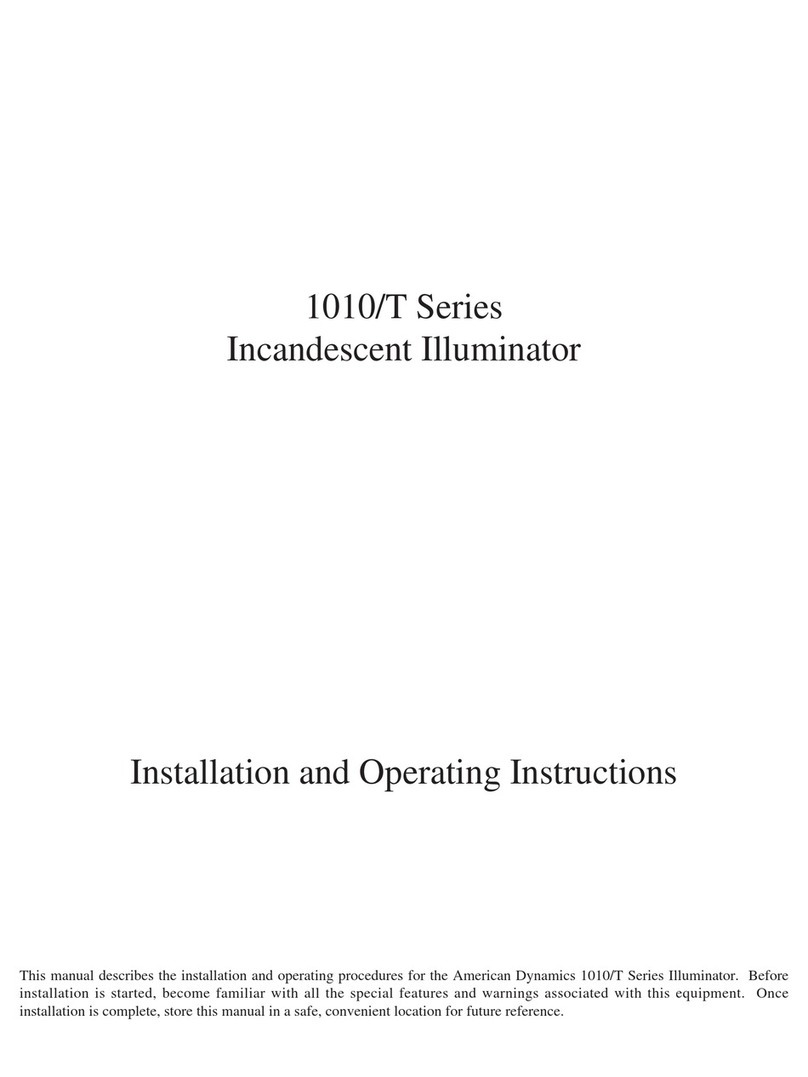 American Dynamics 1010T Series Installation and operating instructions