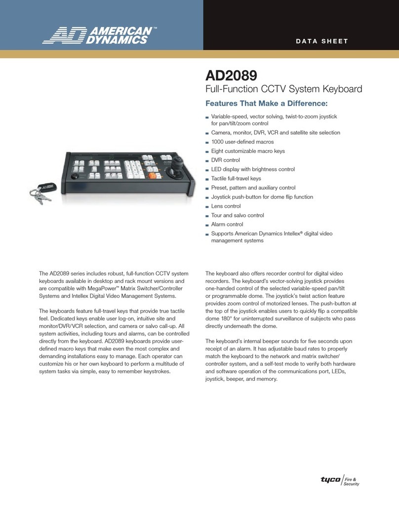 American Dynamics AD2089 User manual