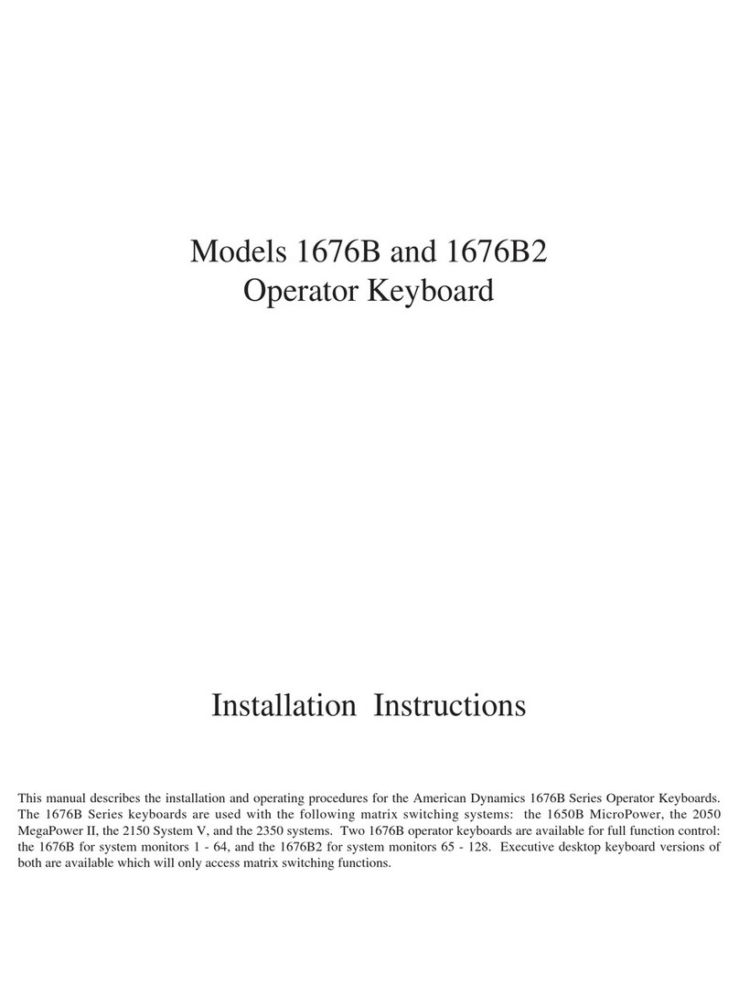 American Dynamics AD1676B User manual