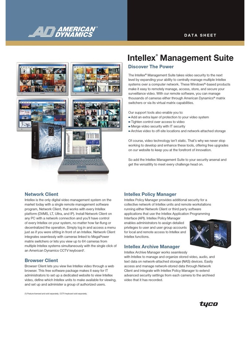 American Dynamics Intellex Intellex DVMS User manual American Dynamics Intellex Intellex DVMS User manual