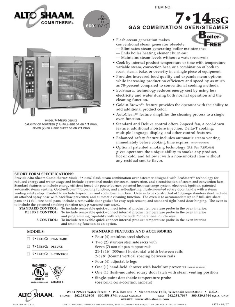 Alto-Shaam 7.14ESG Over User manual