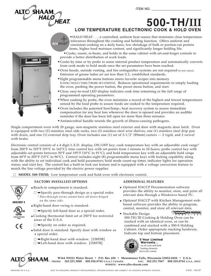 Alto-Shaam Halo Heat 500-TH/III Specifications