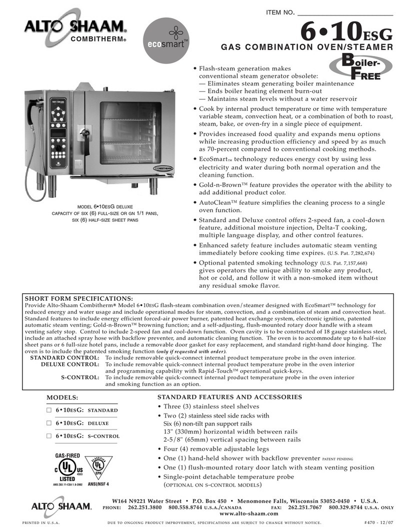 Alto-Shaam COMBITOUCH SERIES 6 10ESG User manual Alto-Shaam COMBITOUCH SERIES 6 10ESG User manual
