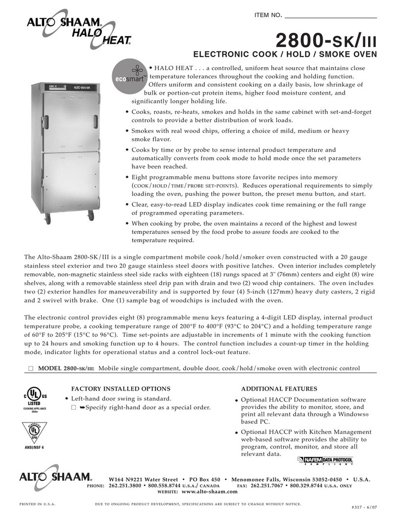Alto-Shaam 2800-SK/III User manual