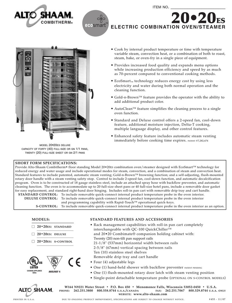 Alto-Shaam Combitherm 20.20ES User manual Alto-Shaam Combitherm 20.20ES User manual