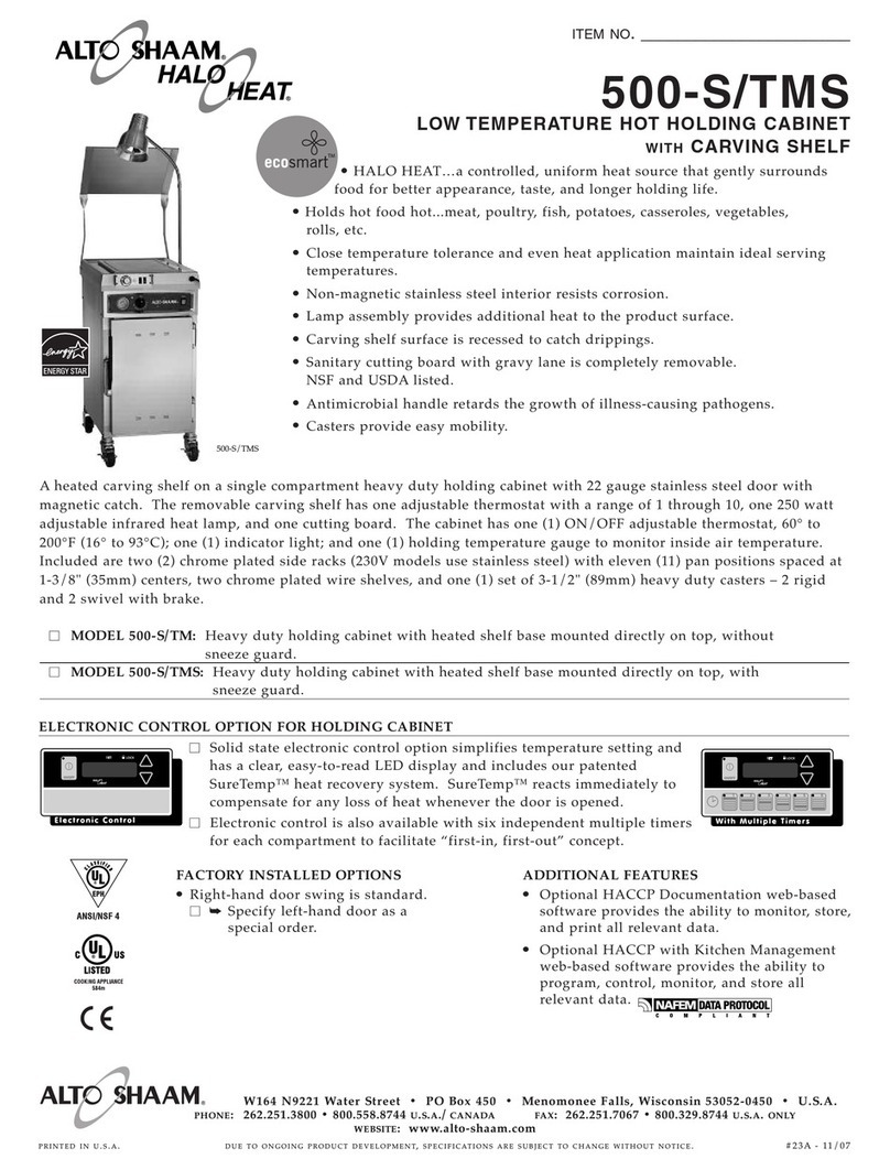 Alto-Shaam HALO HEAT 500-S/TMS Specification sheet