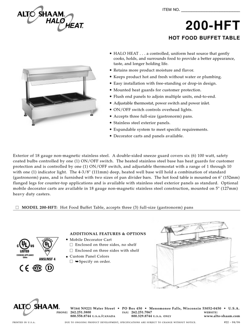 Alto-Shaam HALO HEAT 200-HFT Specification sheet