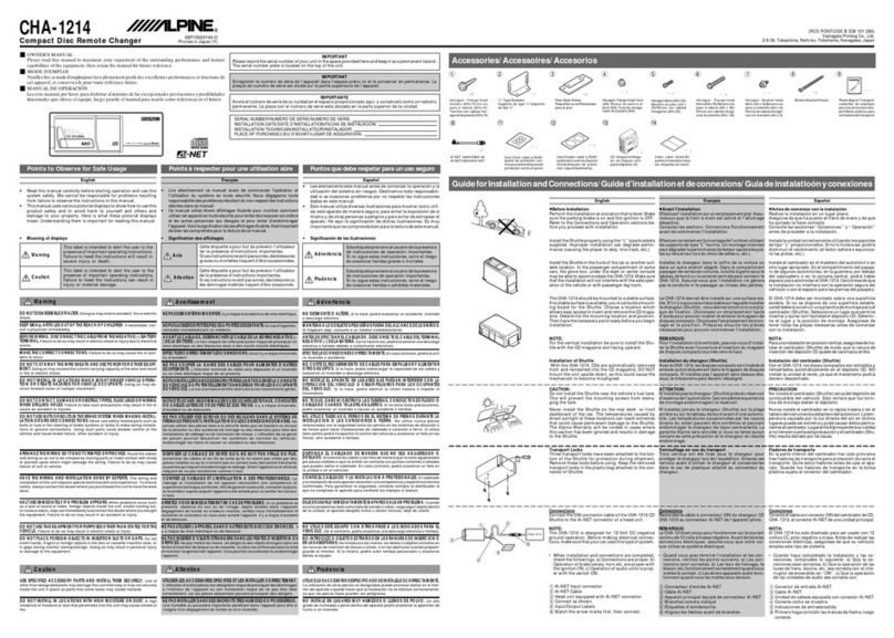 Alpine CHA-1214 User manual
