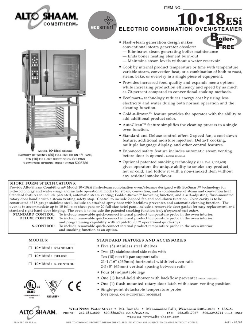 Alto-Shaam Combitherm 10.18ESi User manual Alto-Shaam Combitherm 10.18ESi User manual