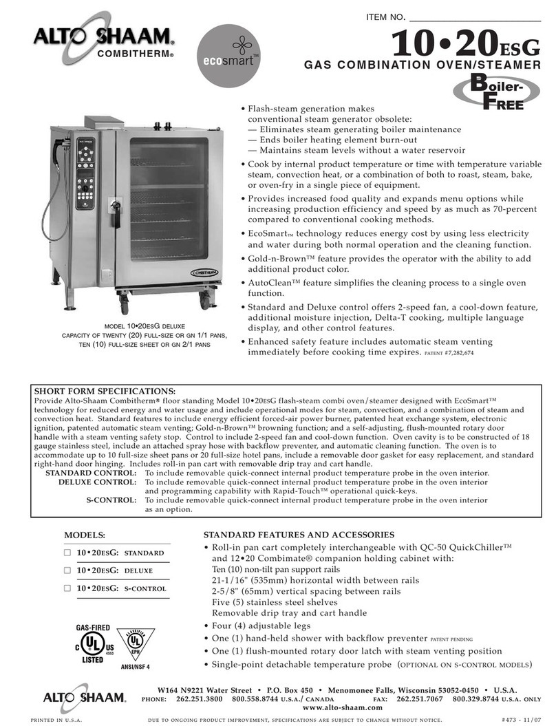 Alto-Shaam COMBITOUCH SERIES 10 20ESG User manual