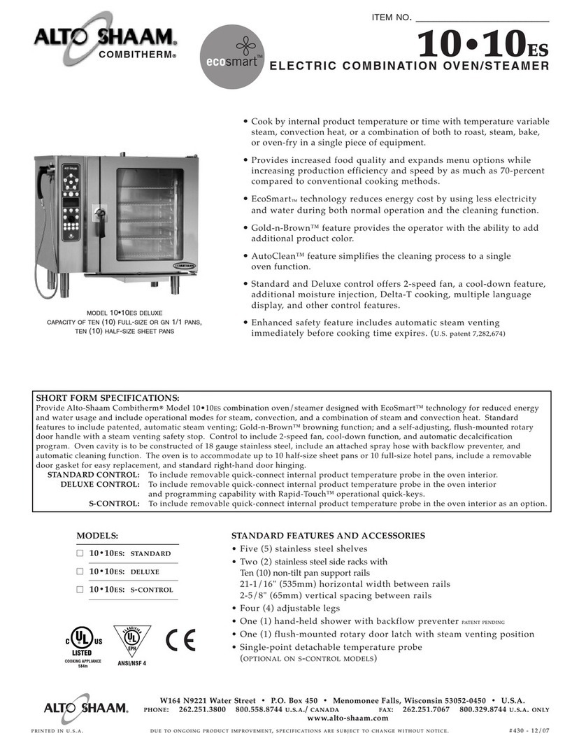 Alto-Shaam Combitherm 10-10ES S-Control User manual