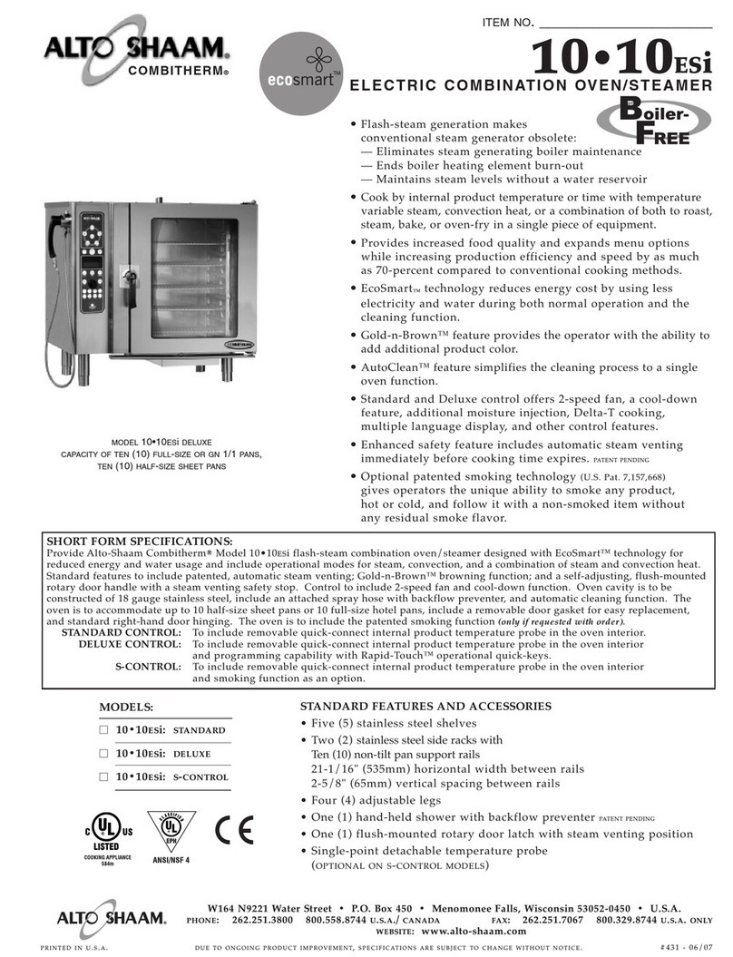 Alto-Shaam Combitherm 10.10ESi User manual
