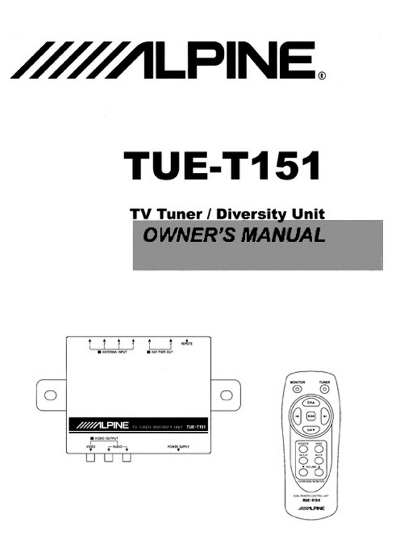 Alpine TUE-T151 owner's manual