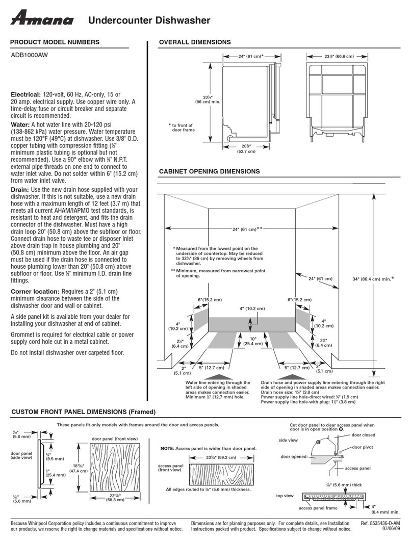 Amana ADB1000AW Dimension Guide