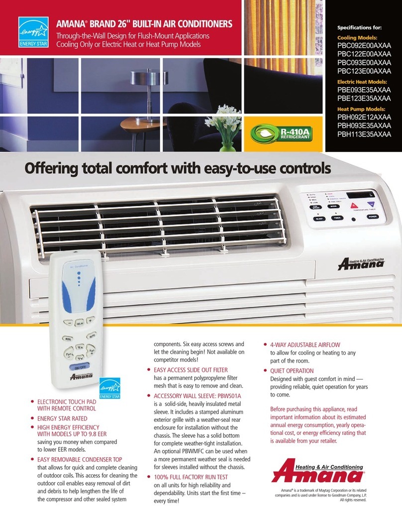 Amana PBE093E35AXAA User manual
