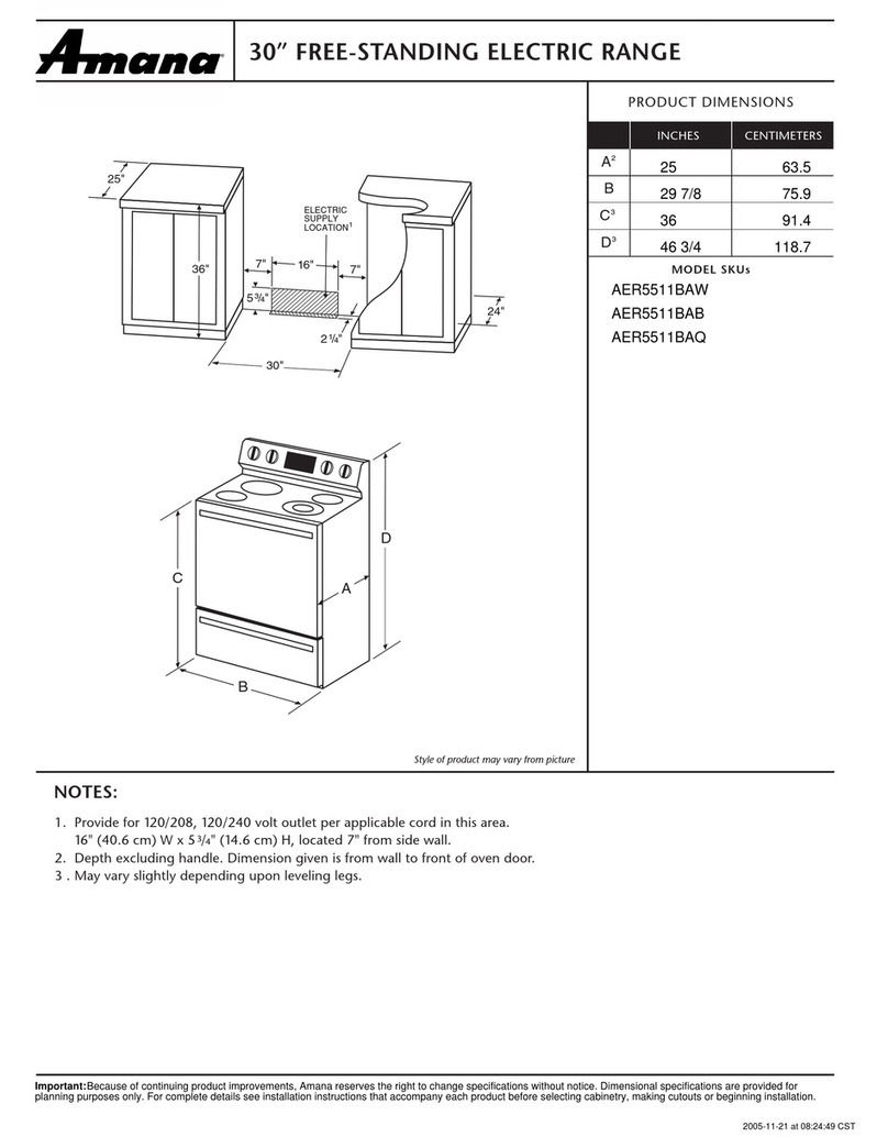 Amana AER5511BAB User instructions