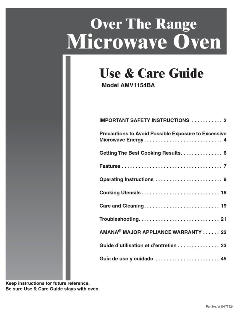 Amana AMV1154 Use & care guide